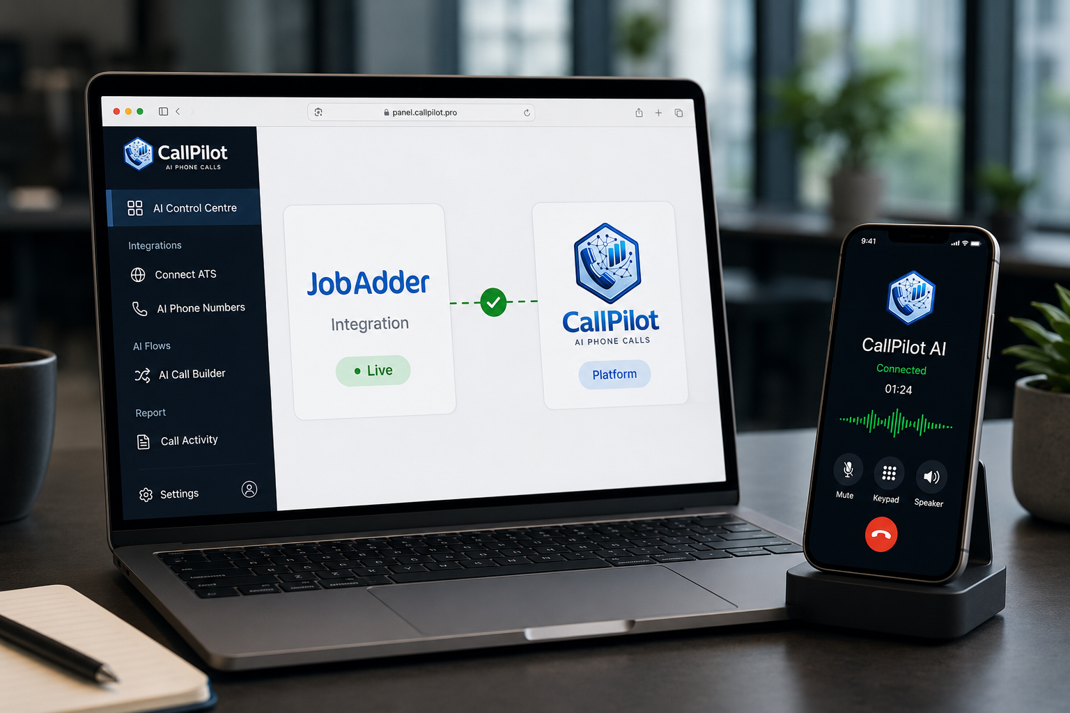 CallPilot + JobAdder Integration Mockup